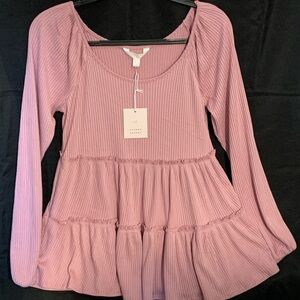 LC Lauren Conrad Pink Long Sleeve Top